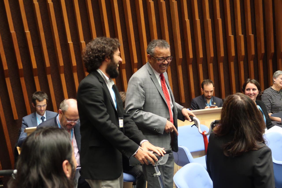 JP Amaral, bicycle mayor of Sao Paulo with doctor xTedros Adhanom Ghebreyesus, Director General at WHO